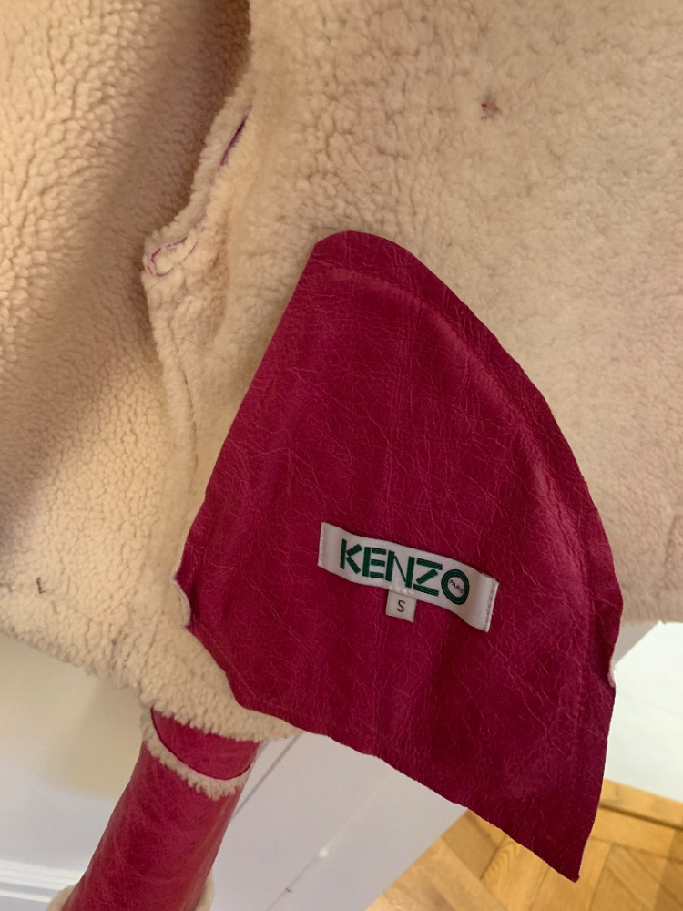 Kenzo Shearling-Jacke in Fuchsia-Rosa (Wollhaut) - Größe S