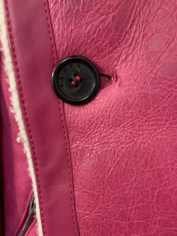 Kenzo Shearling-Jacke in Fuchsia-Rosa (Wollhaut) - Größe S