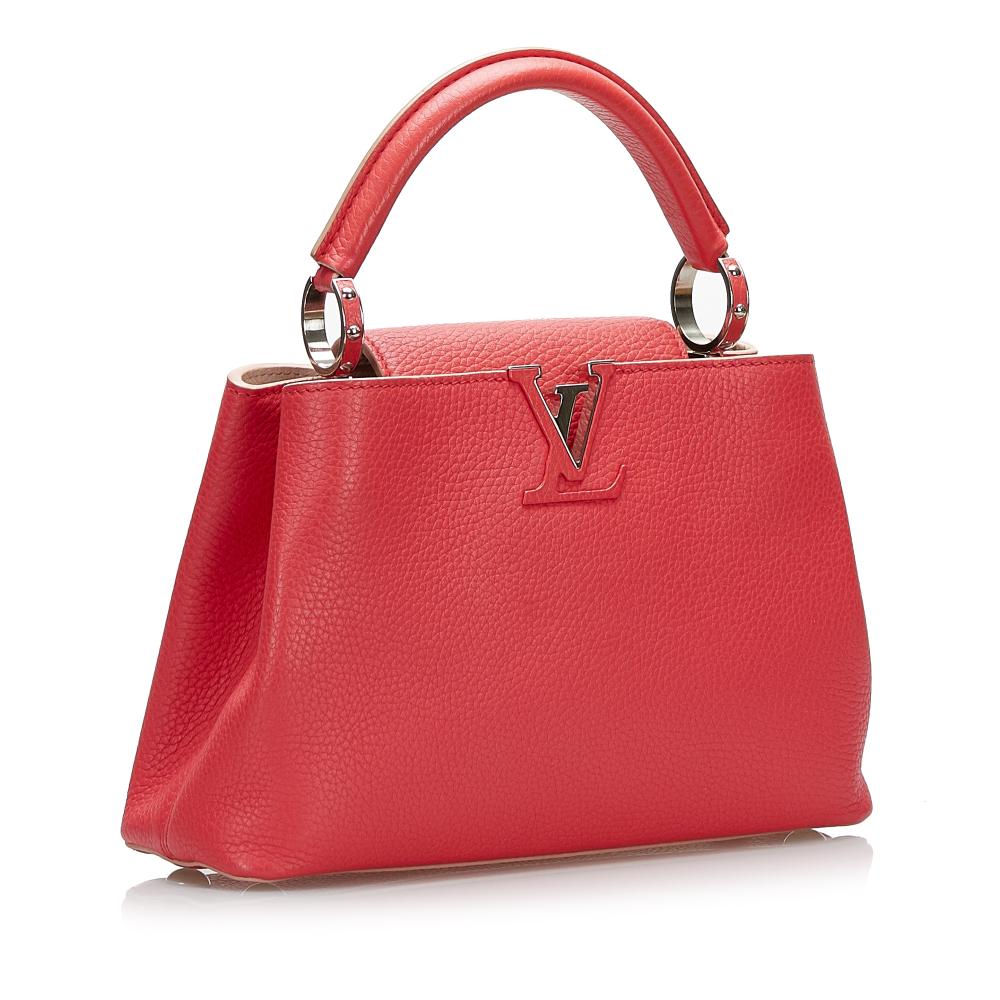 Louis Vuitton B Louis Vuitton Red Calf Leather Taurillon Capucines BB France