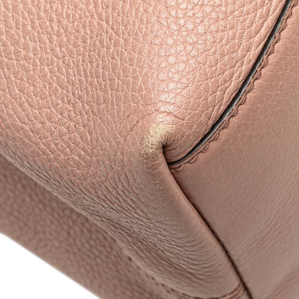 Gucci B Gucci Pink Calf Leather Medium Soho Chain Tote Italy