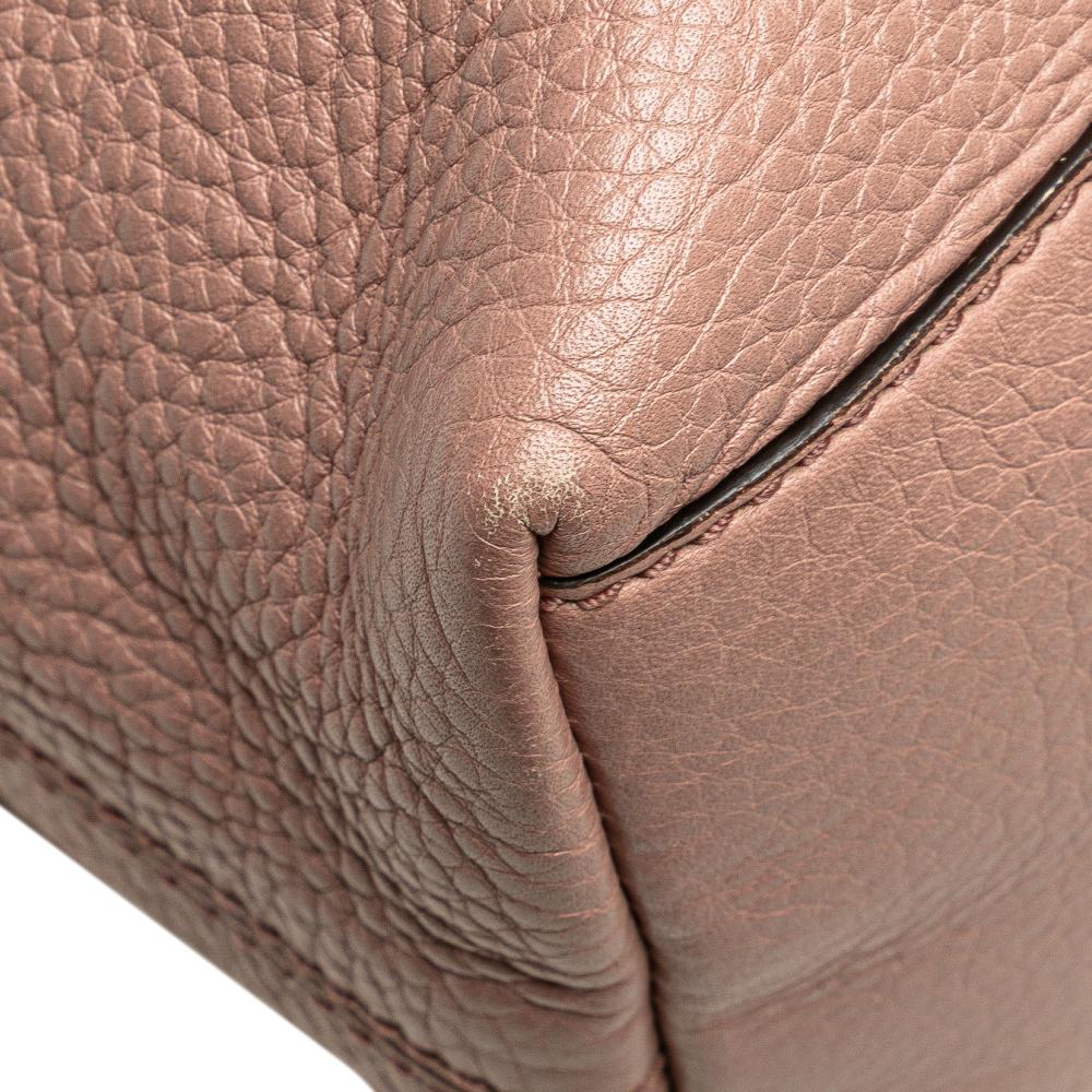 Gucci B Gucci Pink Calf Leather Medium Soho Chain Tote Italy