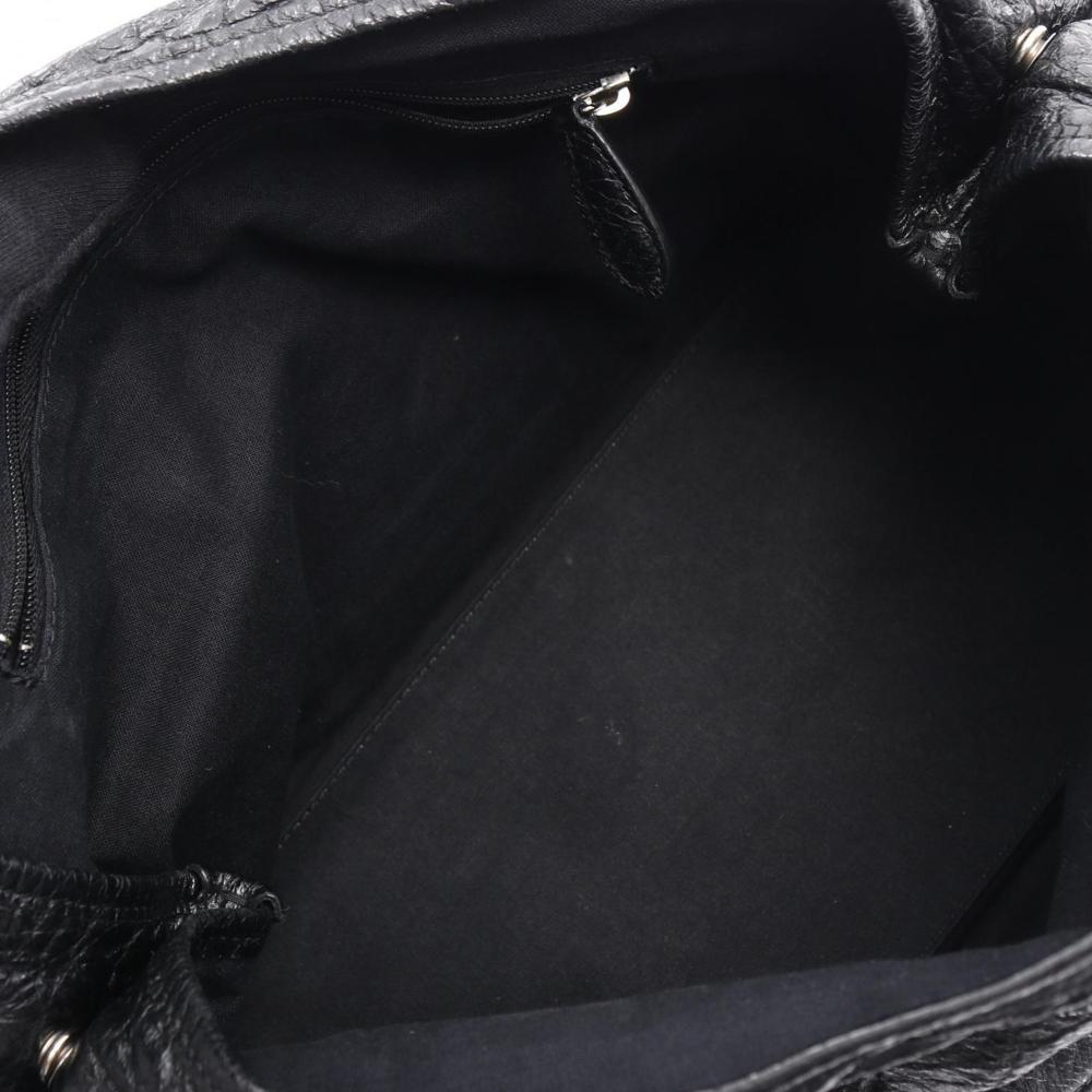 Balenciaga B Balenciaga Black Calf Leather Navy Cabas Tote S Italy