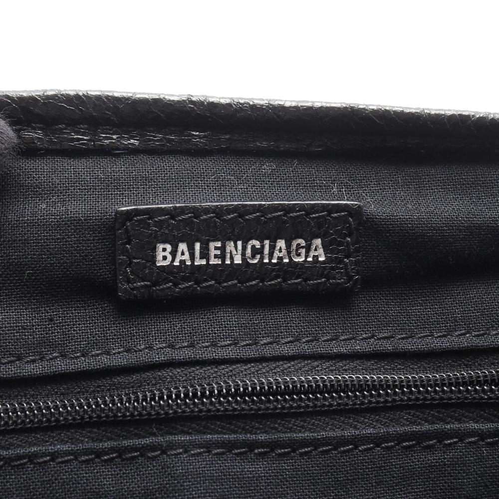 Balenciaga B Balenciaga Black Calf Leather Navy Cabas Tote S Italy