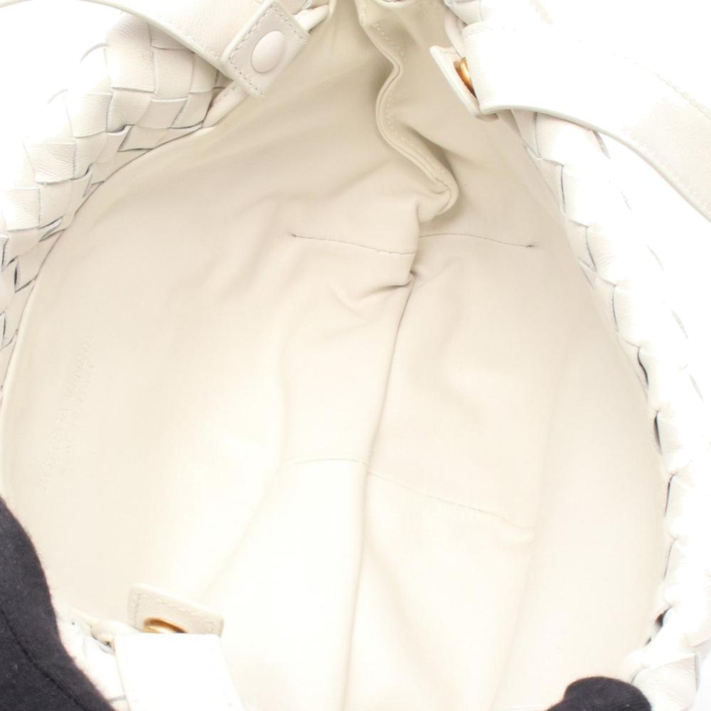 Bottega Veneta AB Bottega Veneta White Nappa Leather Leather Small Nappa Intrecciato Bulb Shoulder Bag Italy