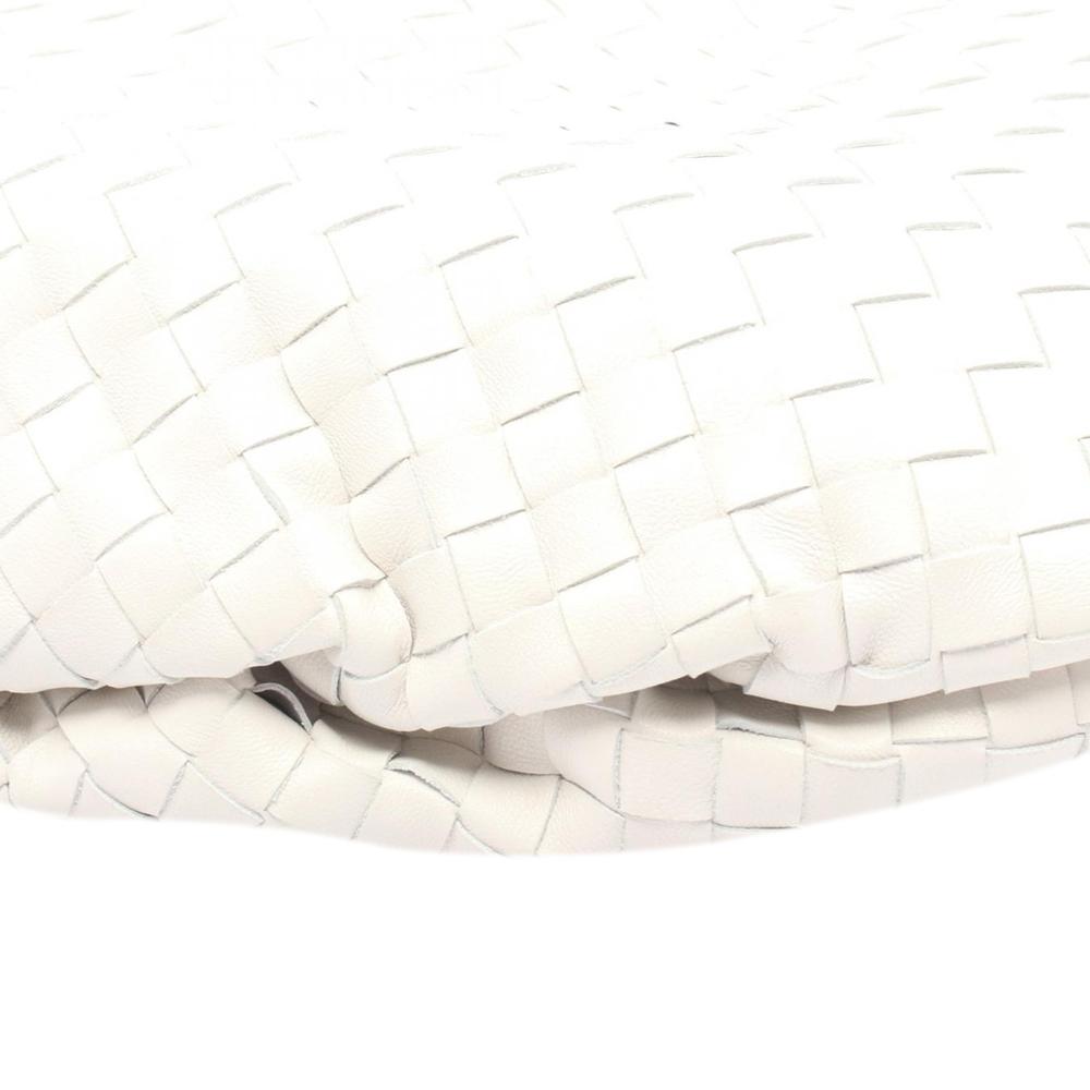 Bottega Veneta AB Bottega Veneta White Nappa Leather Leather Small Nappa Intrecciato Bulb Shoulder Bag Italy