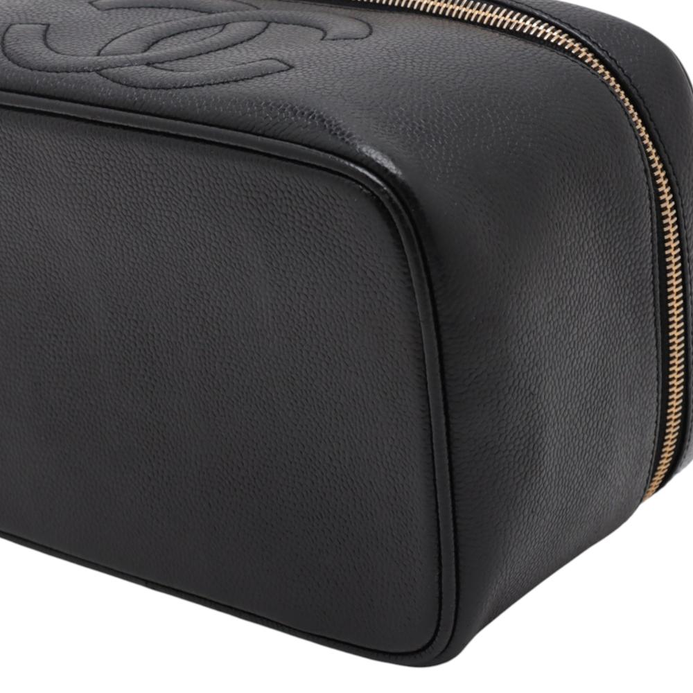 Chanel B Chanel Black Caviar Leather Leather CC Caviar Vanity Case Italy