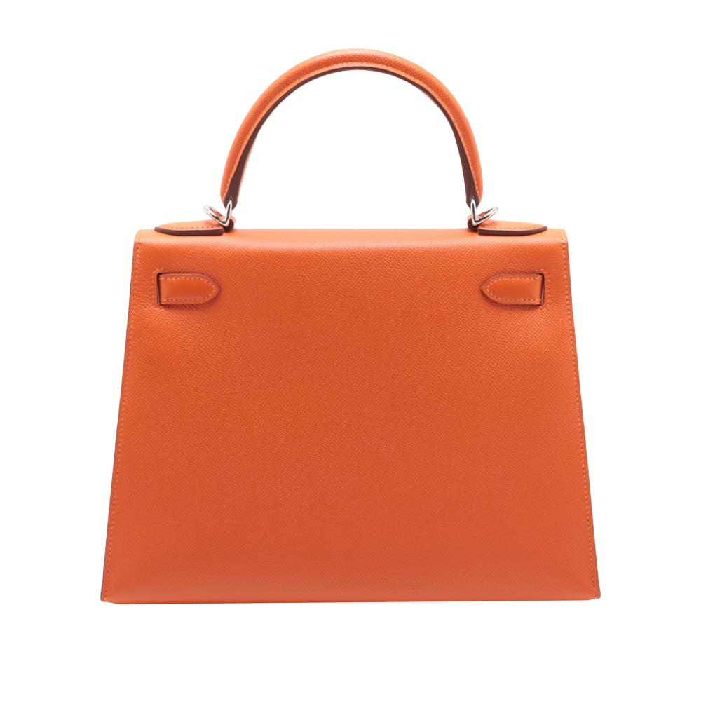 Hermès AB Hermès Orange Calf Leather Epsom Kelly II Sellier 28 France