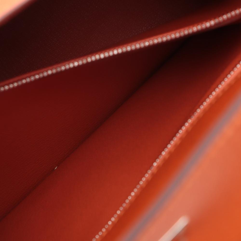 Hermès AB Hermès Orange Calf Leather Epsom Kelly II Sellier 28 France
