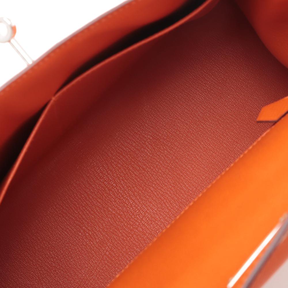 Hermès AB Hermès Orange Calf Leather Epsom Kelly II Sellier 28 France