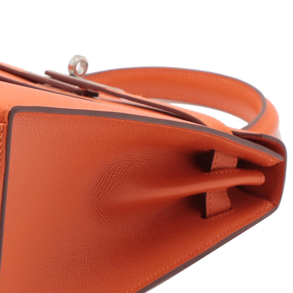 Hermès AB Hermès Orange Calf Leather Epsom Kelly II Sellier 28 France