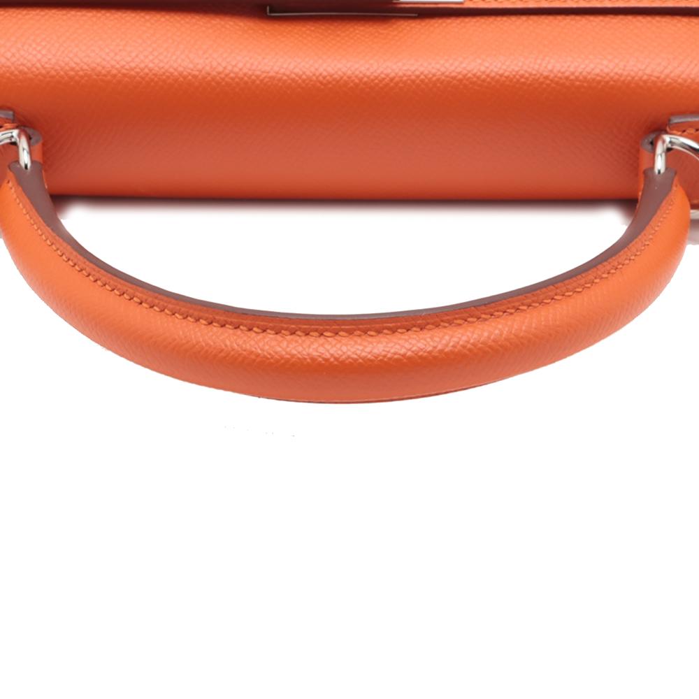 Hermès AB Hermès Orange Calf Leather Epsom Kelly II Sellier 28 France