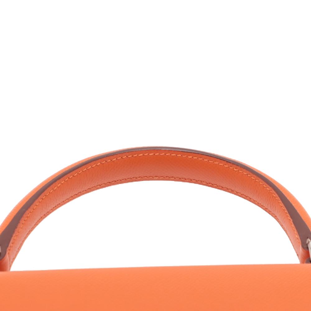 Hermès AB Hermès Orange Calf Leather Epsom Kelly II Sellier 28 France