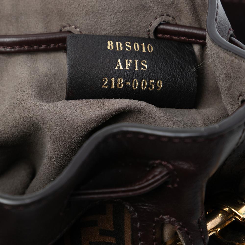 Fendi B Fendi Brown Suede Leather Mini Zucca Mon Tresor Bucket Bag Italy