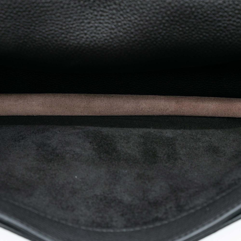 Hermès B Hermès Black with Brown Calf Leather Togo and Swift Sac A Depeches Verso 38 France