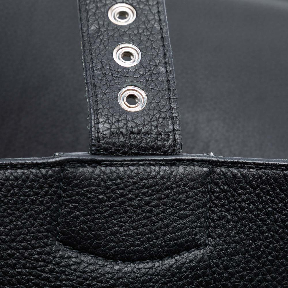 Hermès B Hermès Black with Brown Calf Leather Togo and Swift Sac A Depeches Verso 38 France