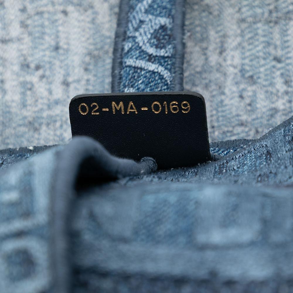 Christian Dior B Dior Blue Denim Fabric Oblique Embroidered Saddle Bag Italy