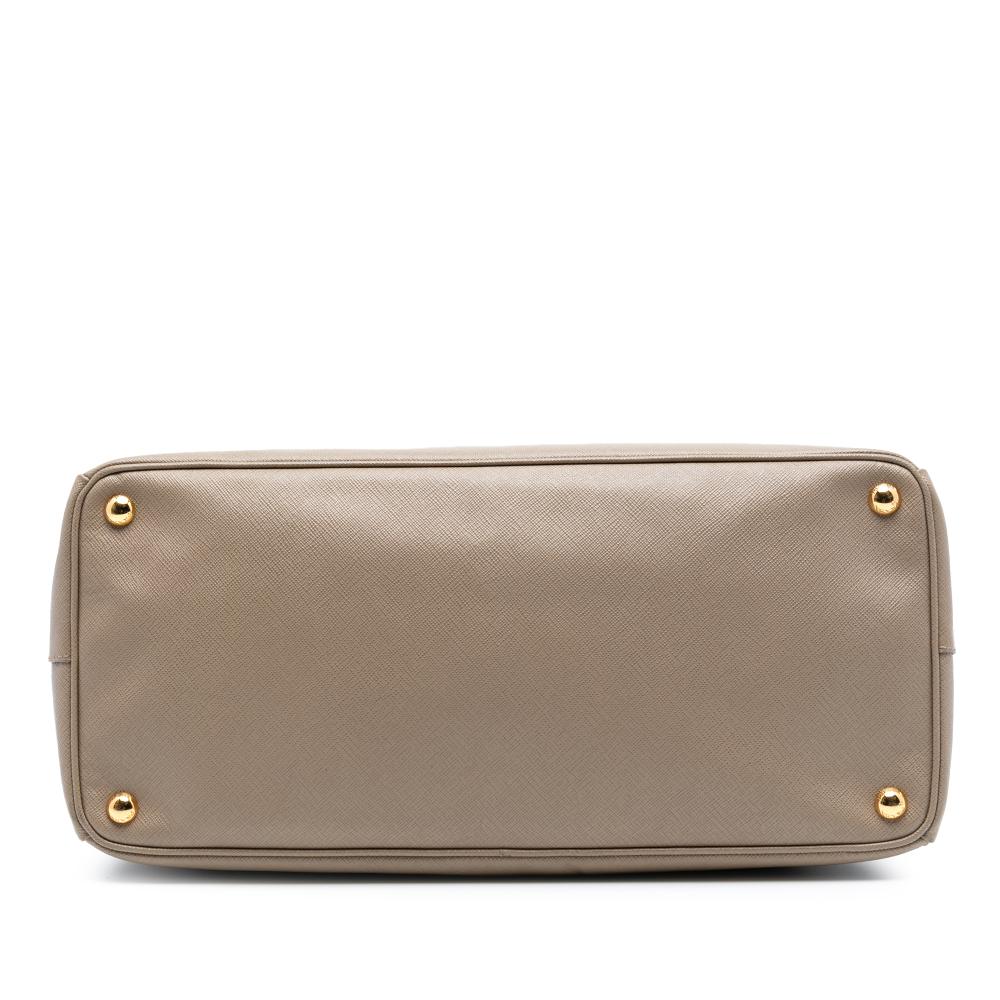 Prada B Prada Brown Beige Saffiano Leather Large Lux Galleria Tote Italy
