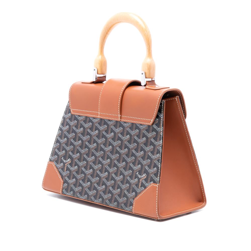 Goyard B Goyard Black Coated Canvas Fabric Goyardine Saigon Structured PM France