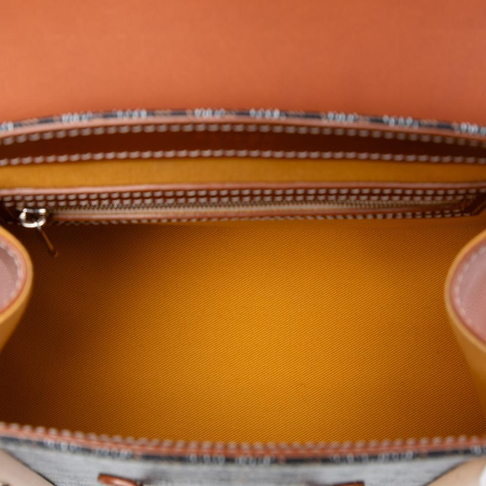 Goyard B Goyard Black Coated Canvas Fabric Goyardine Saigon Structured PM France