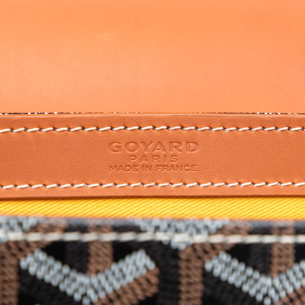 Goyard B Goyard Black Coated Canvas Fabric Goyardine Saigon Structured PM France