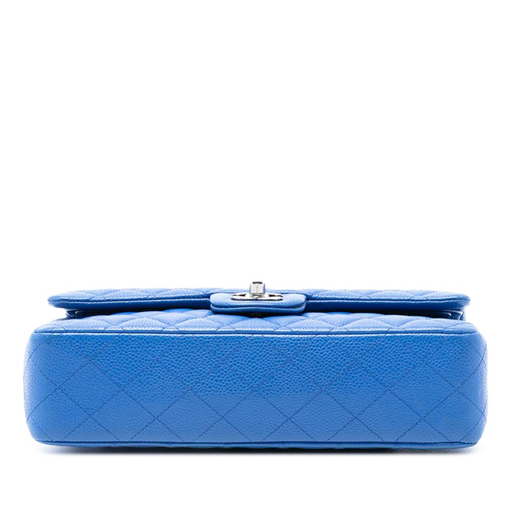 Chanel B Chanel Blue Caviar Leather Leather Medium Classic Caviar Double Flap France