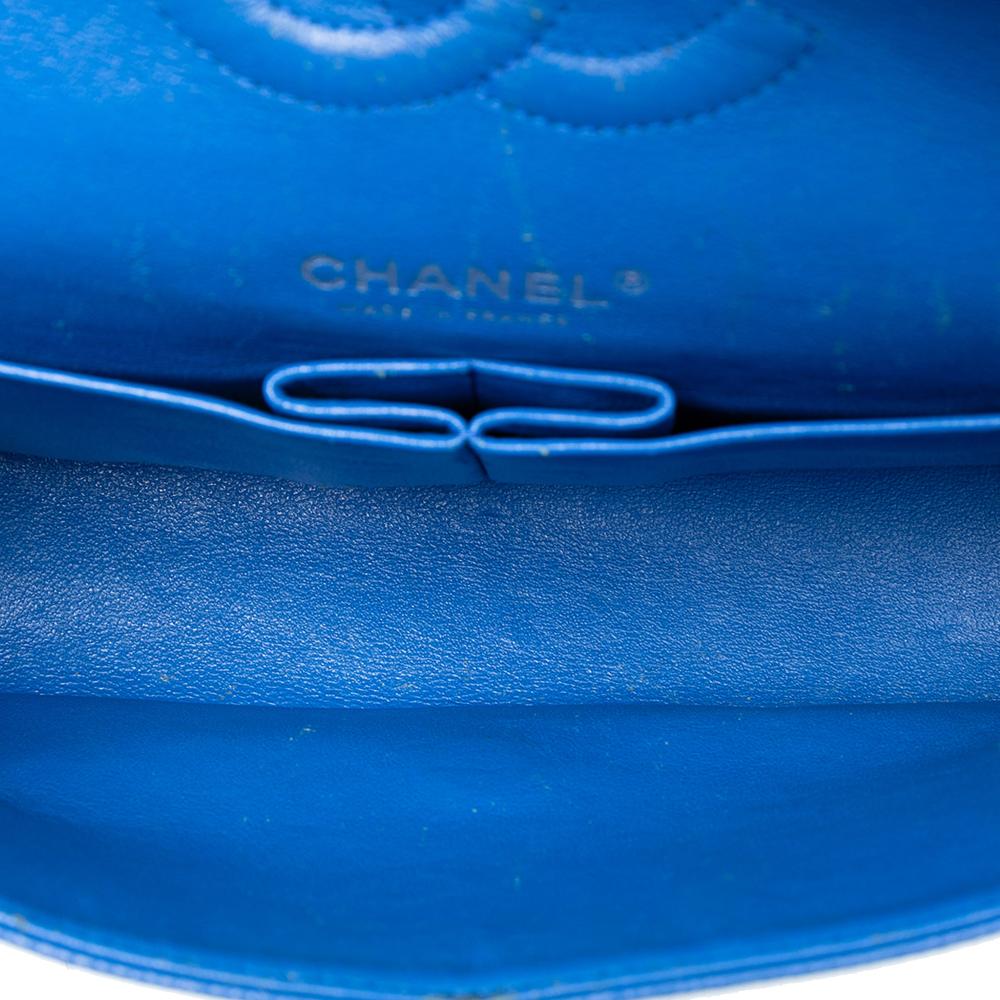 Chanel B Chanel Blue Caviar Leather Leather Medium Classic Caviar Double Flap France