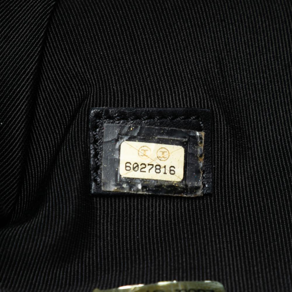 Chanel B Chanel Black Calf Leather CC Embossed Tote Italy