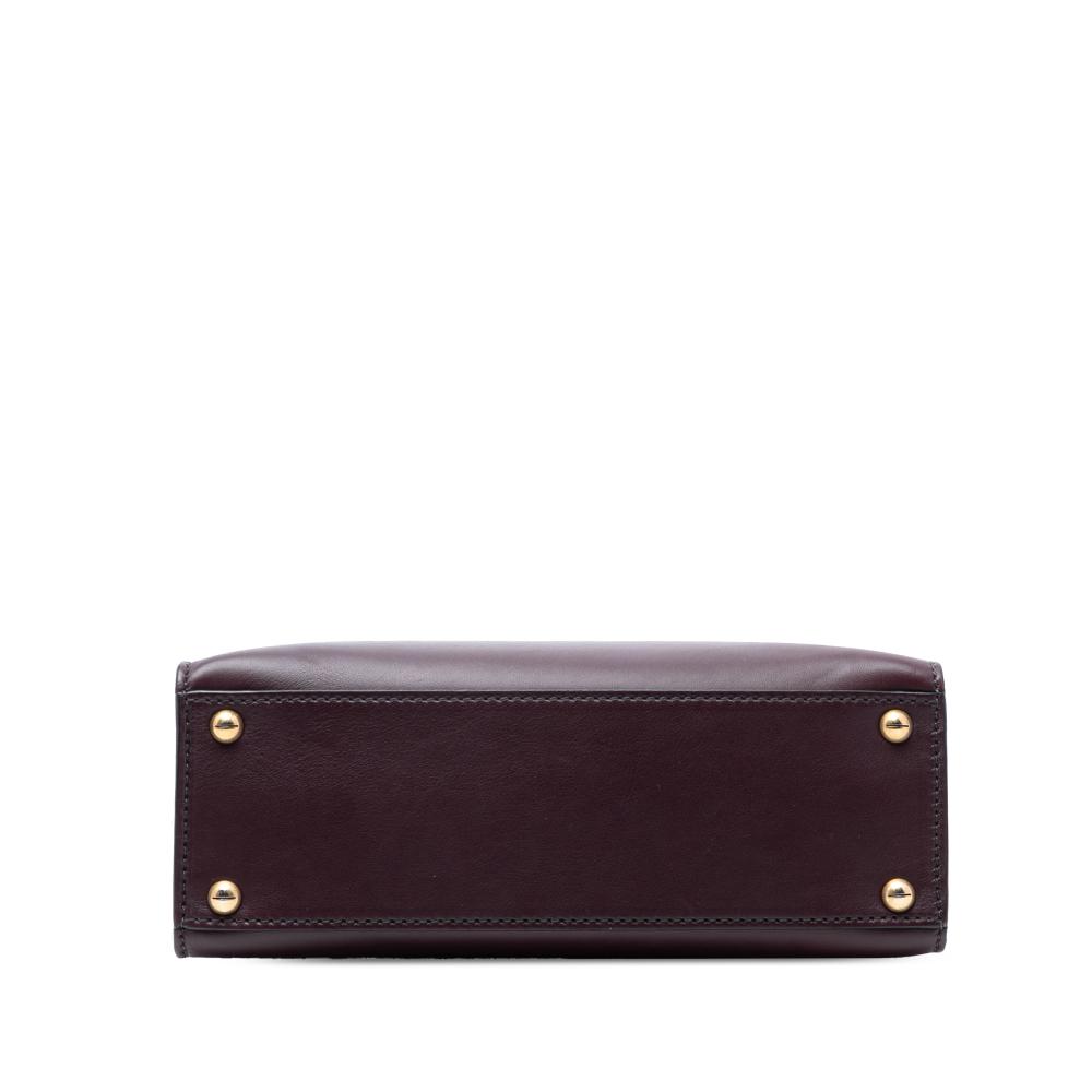 Christian Dior B Dior Red Burgundy Calf Leather DiorAddict Top Handle Bag Italy