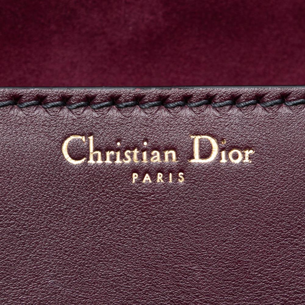 Christian Dior B Dior Red Burgundy Calf Leather DiorAddict Top Handle Bag Italy