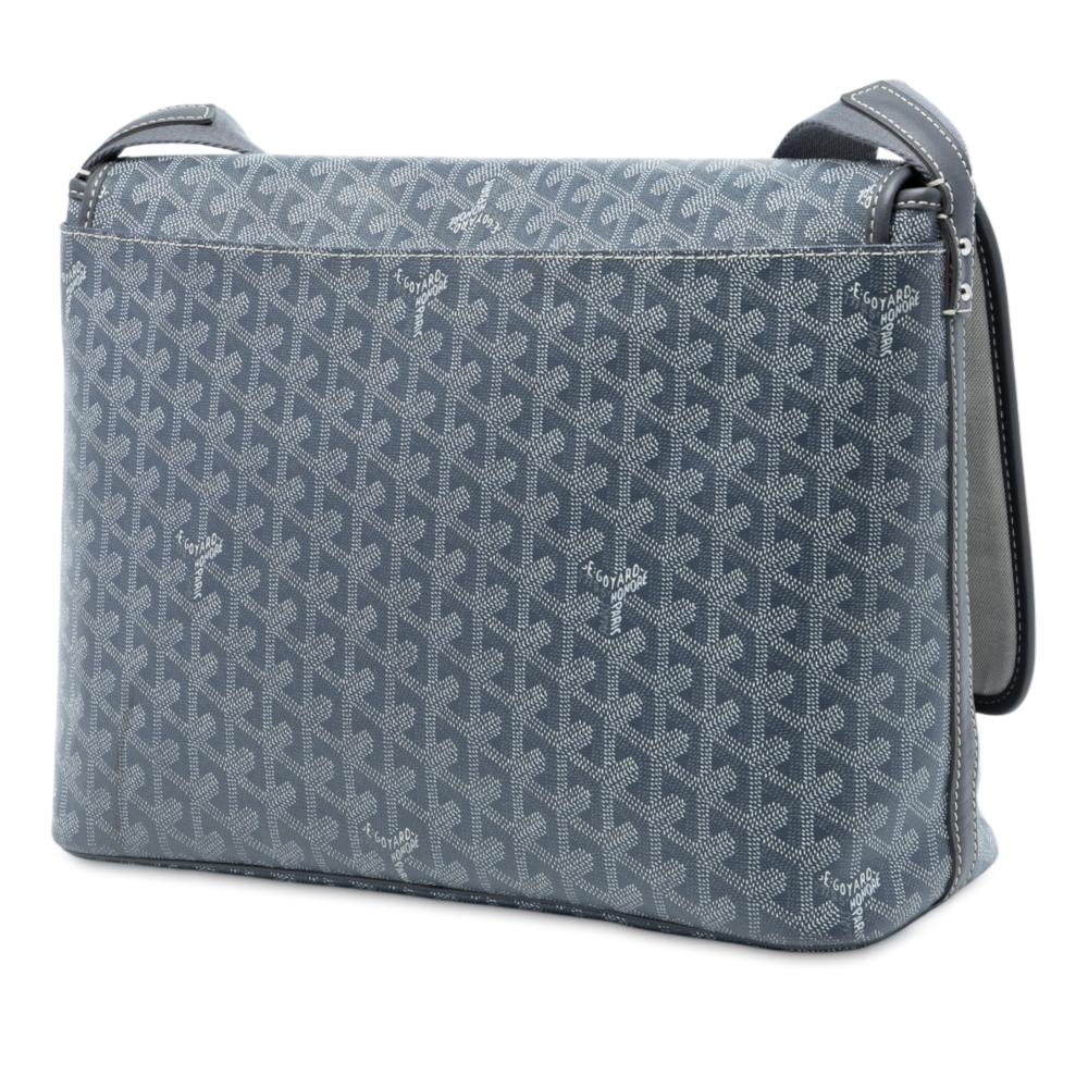 Goyard B Goyard Gray Coated Canvas Fabric Goyardine Capetien MM Messenger Bag France