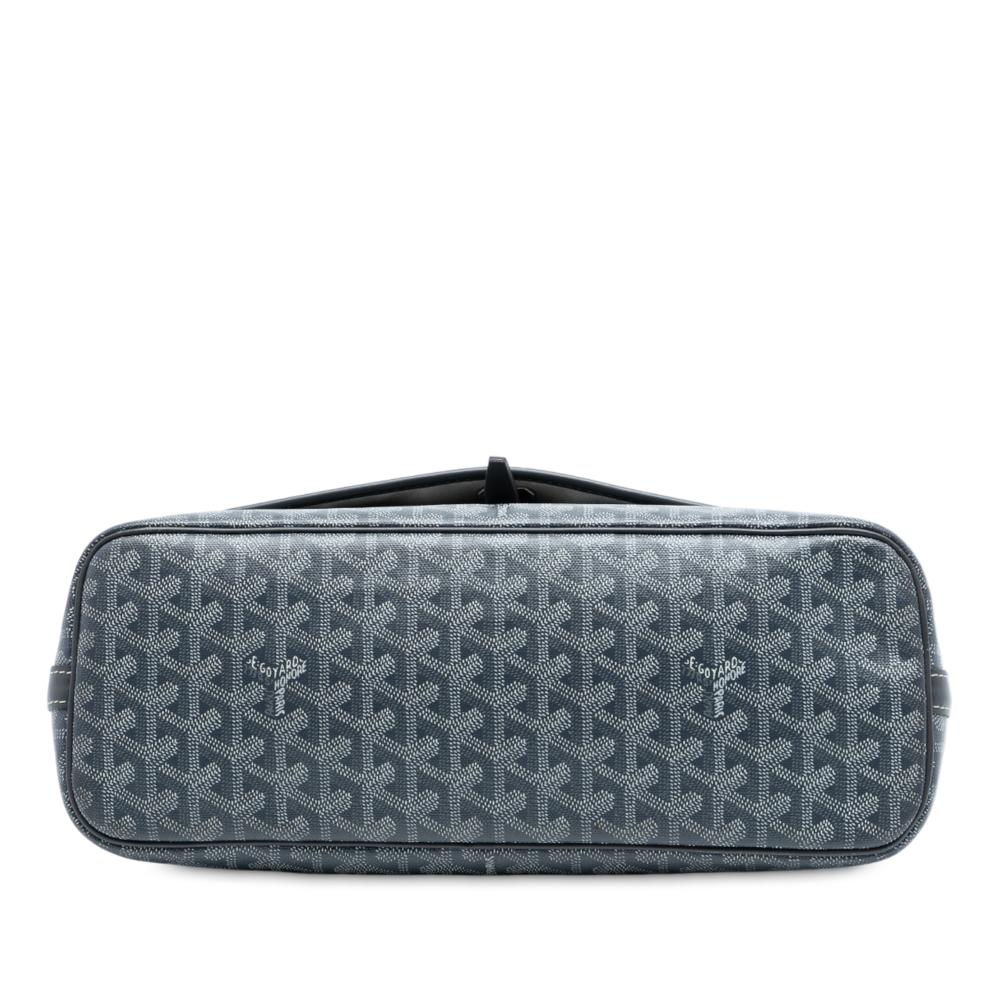 Goyard B Goyard Gray Coated Canvas Fabric Goyardine Capetien MM Messenger Bag France