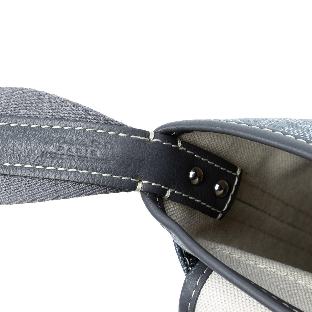 Goyard B Goyard Gray Coated Canvas Fabric Goyardine Capetien MM Messenger Bag France