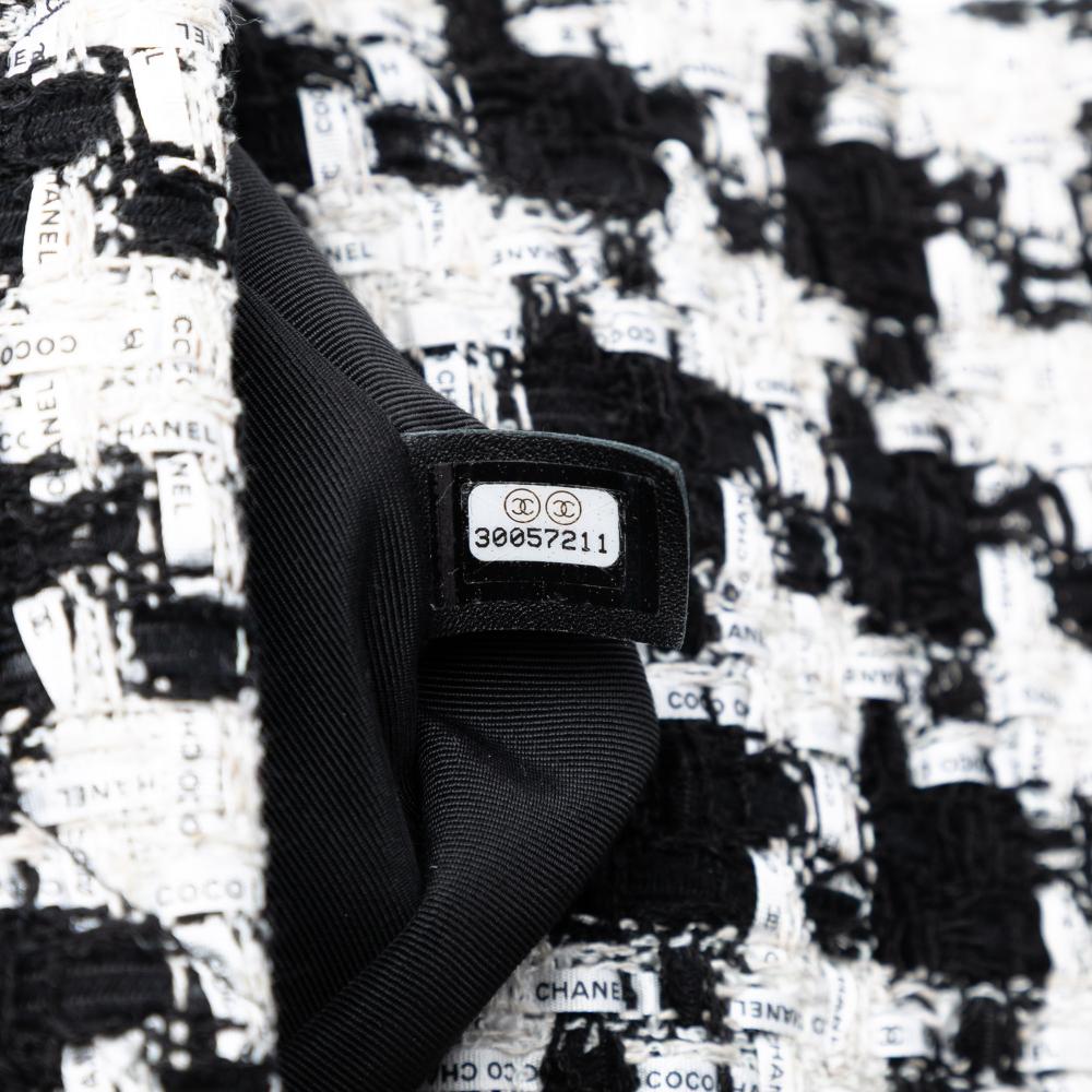 Chanel AB Chanel Black Tweed Fabric Large Houndstooth 19 Flap Italy