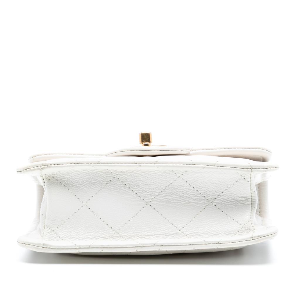 Chanel B Chanel White Caviar Leather Leather Mini Quilted Caviar Sweet Classic Flap France