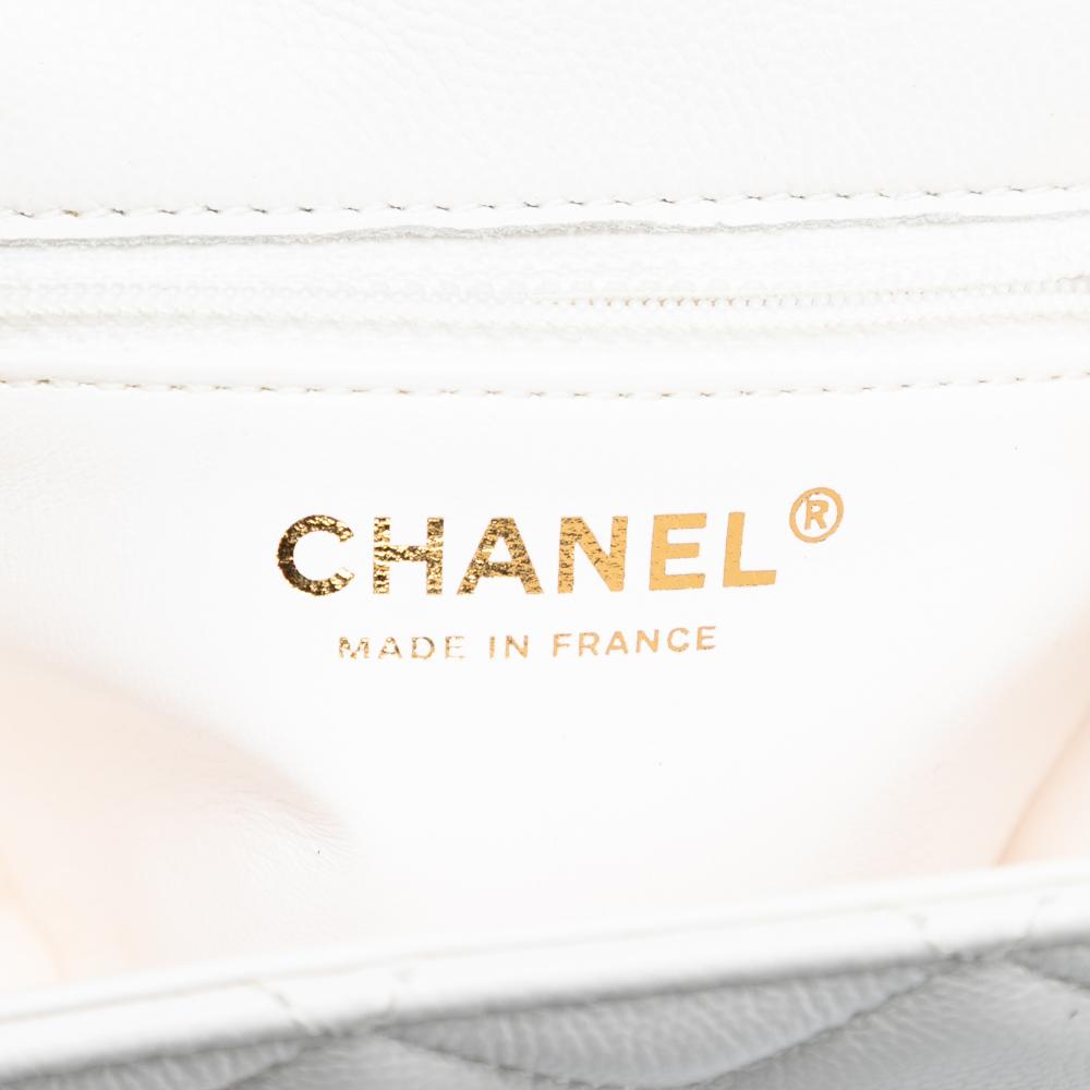 Chanel B Chanel White Caviar Leather Leather Mini Quilted Caviar Sweet Classic Flap France