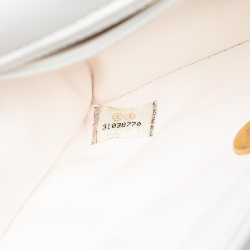 Chanel B Chanel White Caviar Leather Leather Mini Quilted Caviar Sweet Classic Flap France