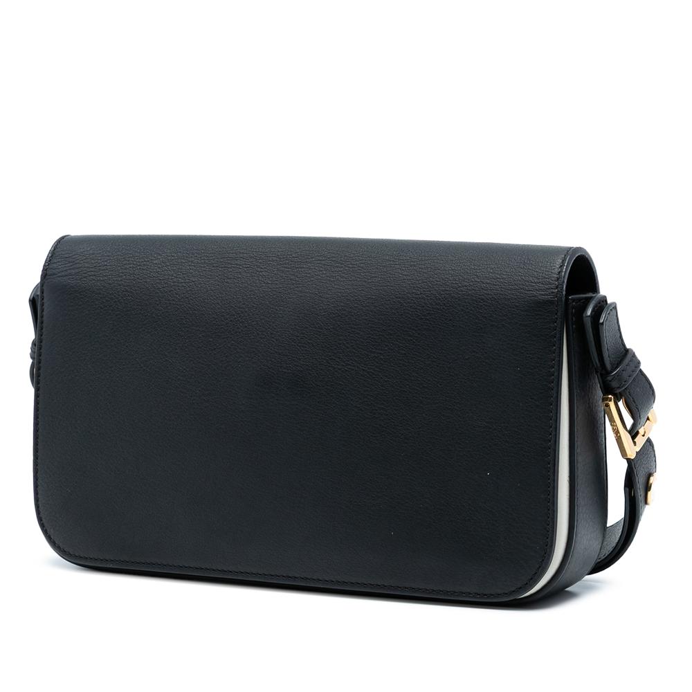 Fendi B Fendi Black Calf Leather 3Baguette Shoulder Bag Italy