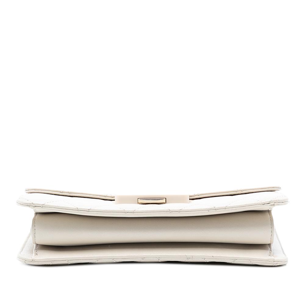 Chanel AB Chanel White Lambskin Leather Leather Quilted Lambskin Beauty Lock Flap Italy