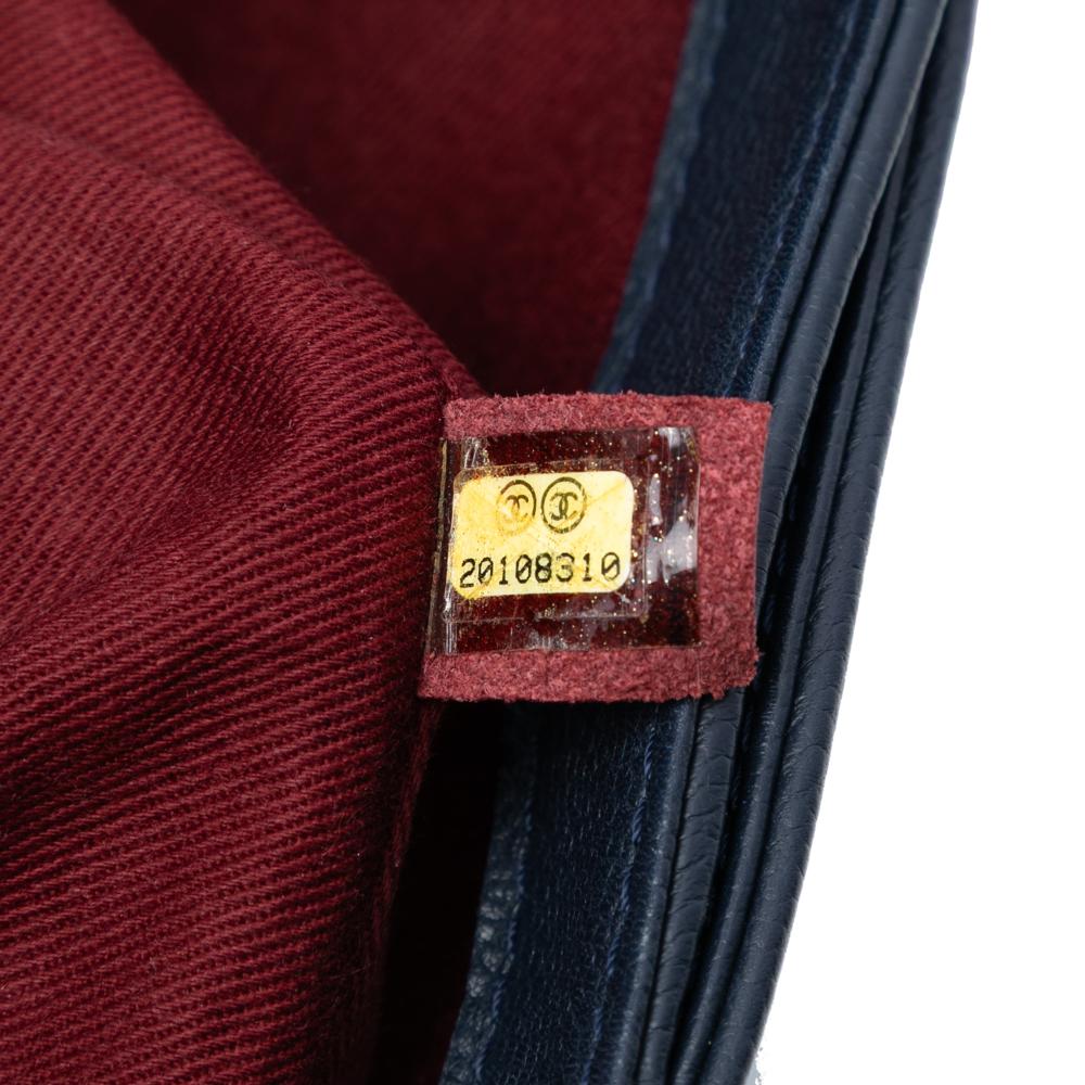 Chanel AB Chanel Blue Navy Caviar Leather Leather CC Diamond Stitch Caviar Flap France