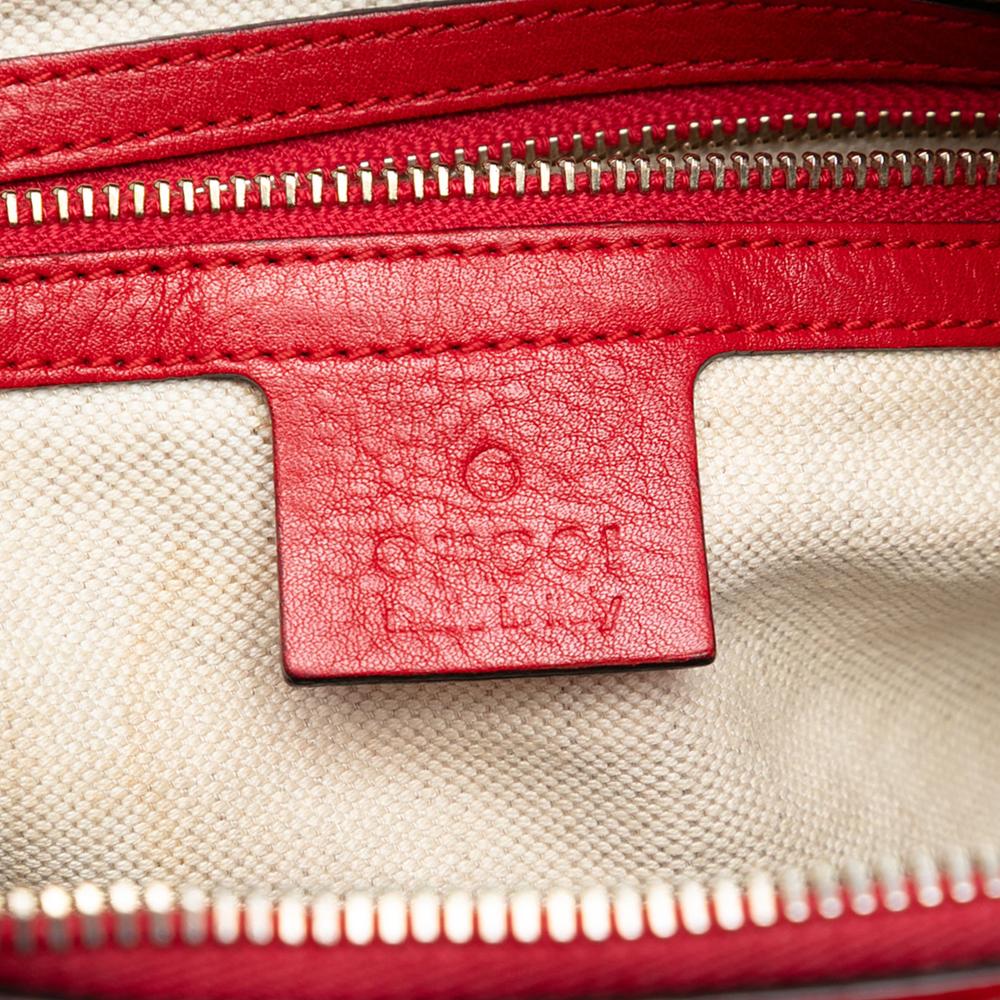 Gucci B Gucci Brown Beige Canvas Fabric GG Bella Satchel Italy