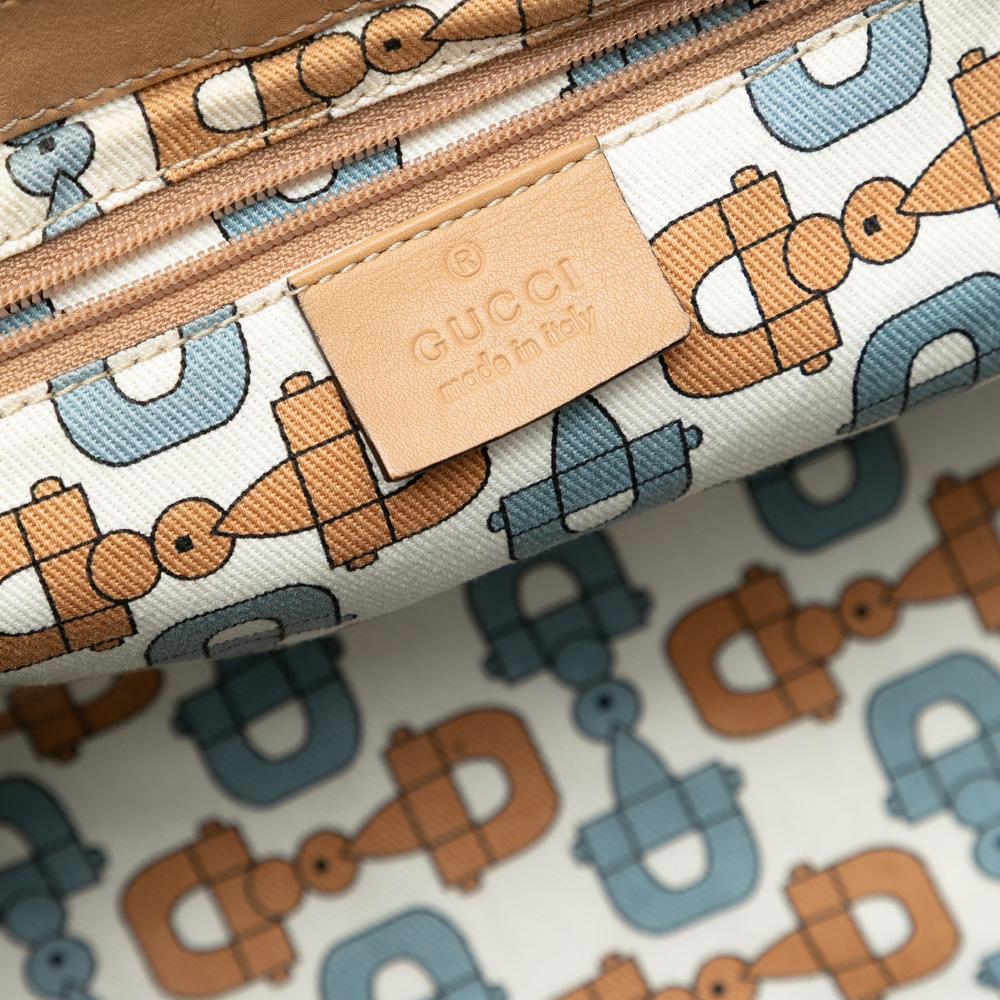 Gucci B Gucci Brown Caramel Calf Leather Guccissima Abbey D Ring Shoulder Bag Italy