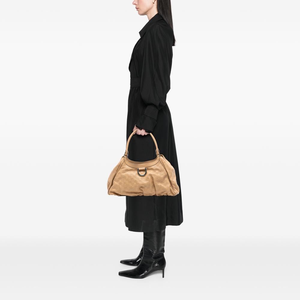 Gucci B Gucci Brown Caramel Calf Leather Guccissima Abbey D Ring Shoulder Bag Italy