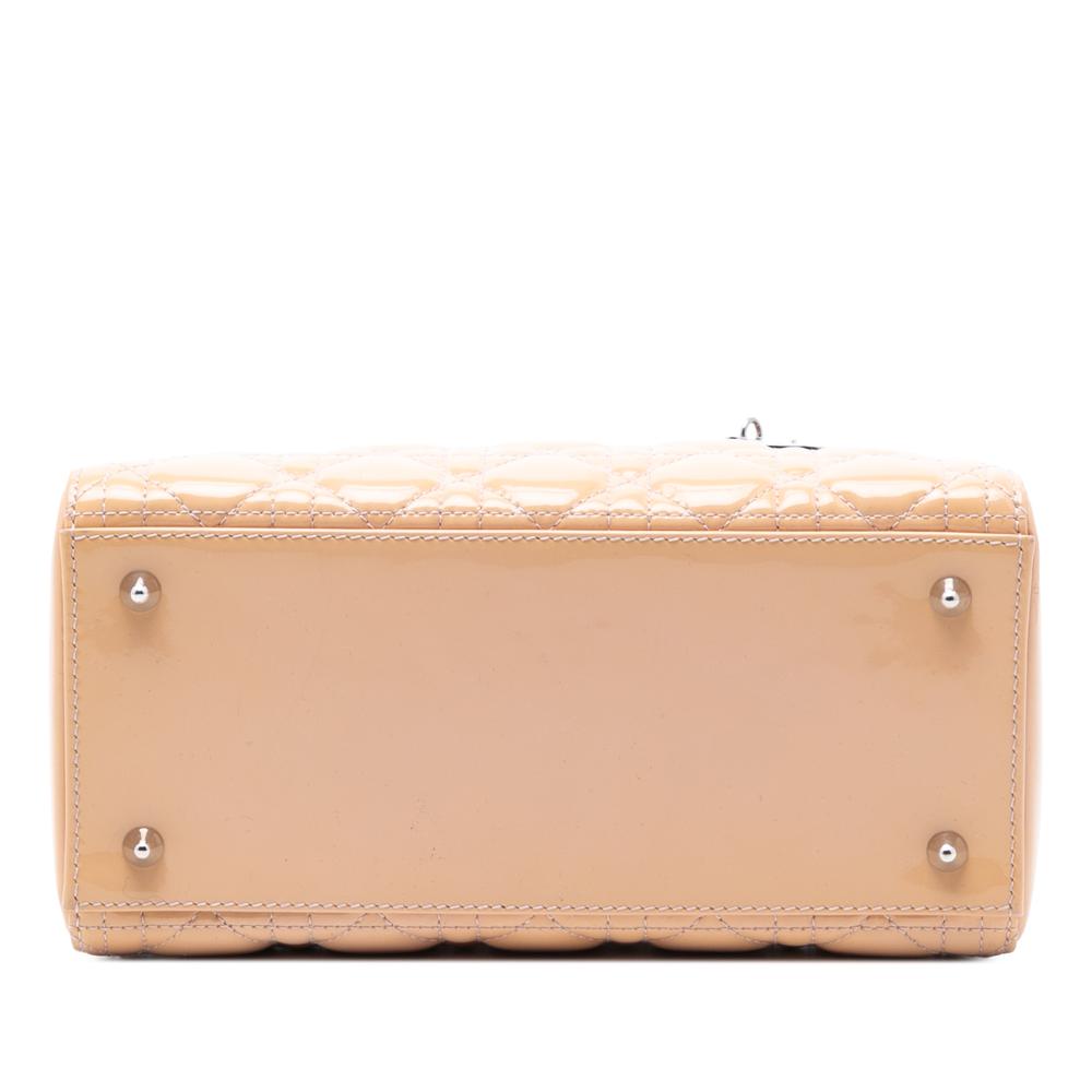 Christian Dior B Dior Brown Caramel Patent Leather Leather Medium Patent Cannage Lady Dior Italy