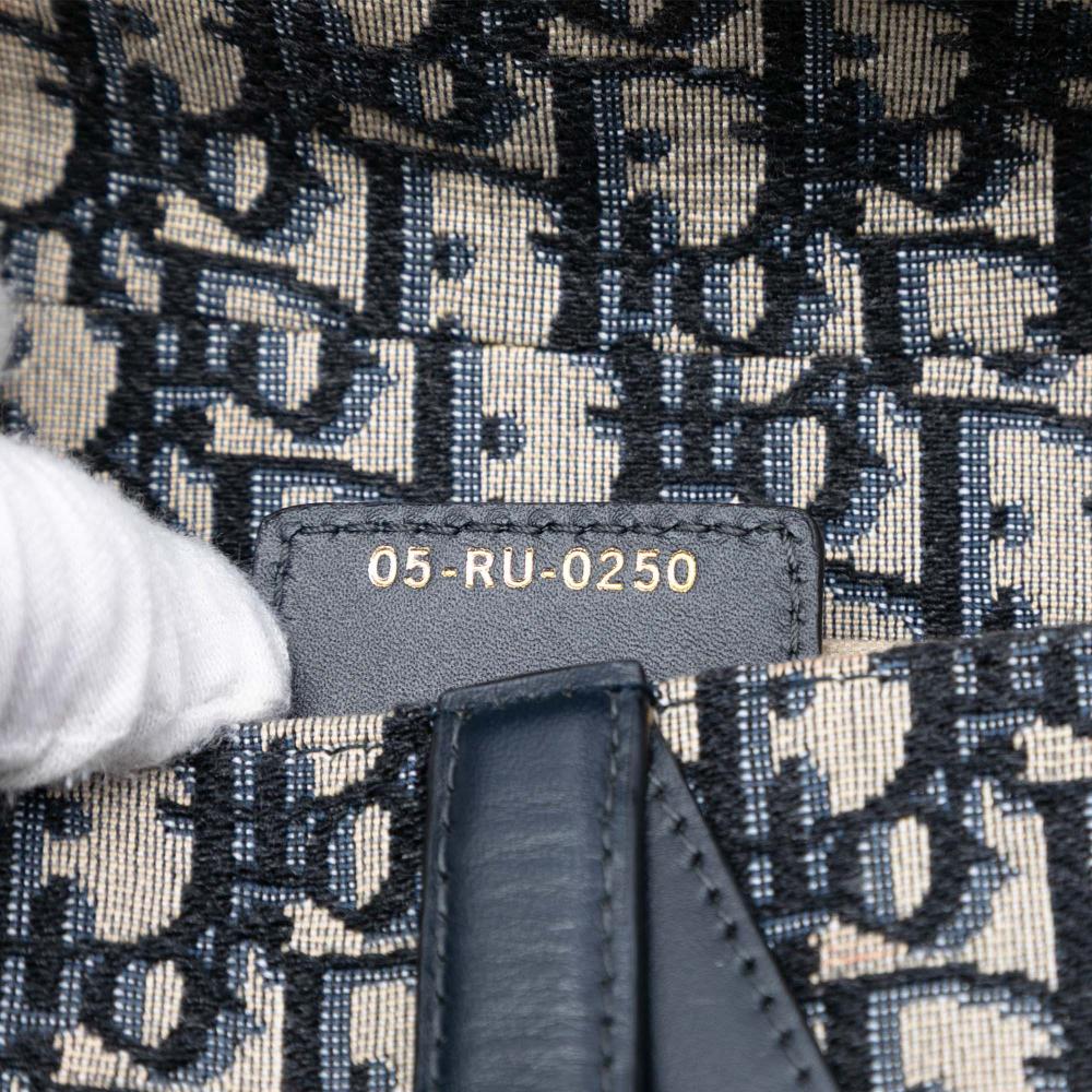 Christian Dior B Dior Blue Canvas Fabric Oblique Saddle Bag Italy