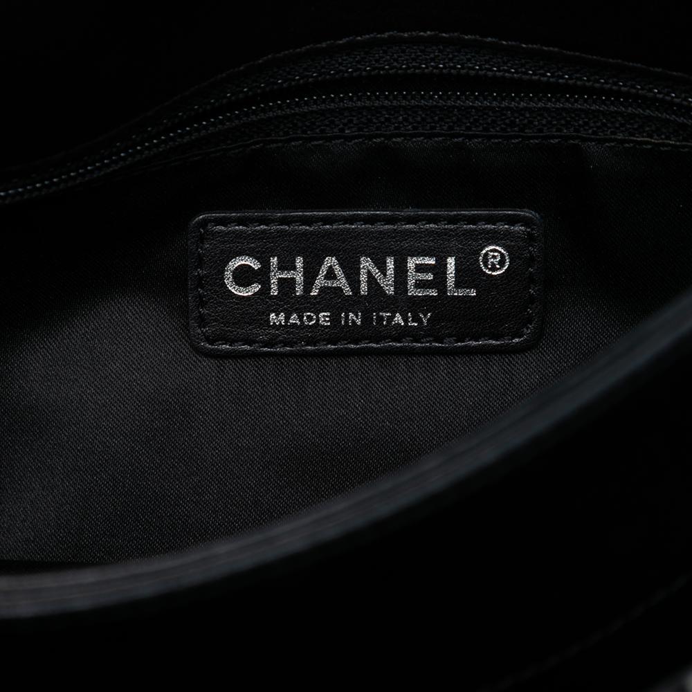 Chanel AB Chanel Black Tweed Fabric Large and Sequin Icons 3 Accordion Flap Italy