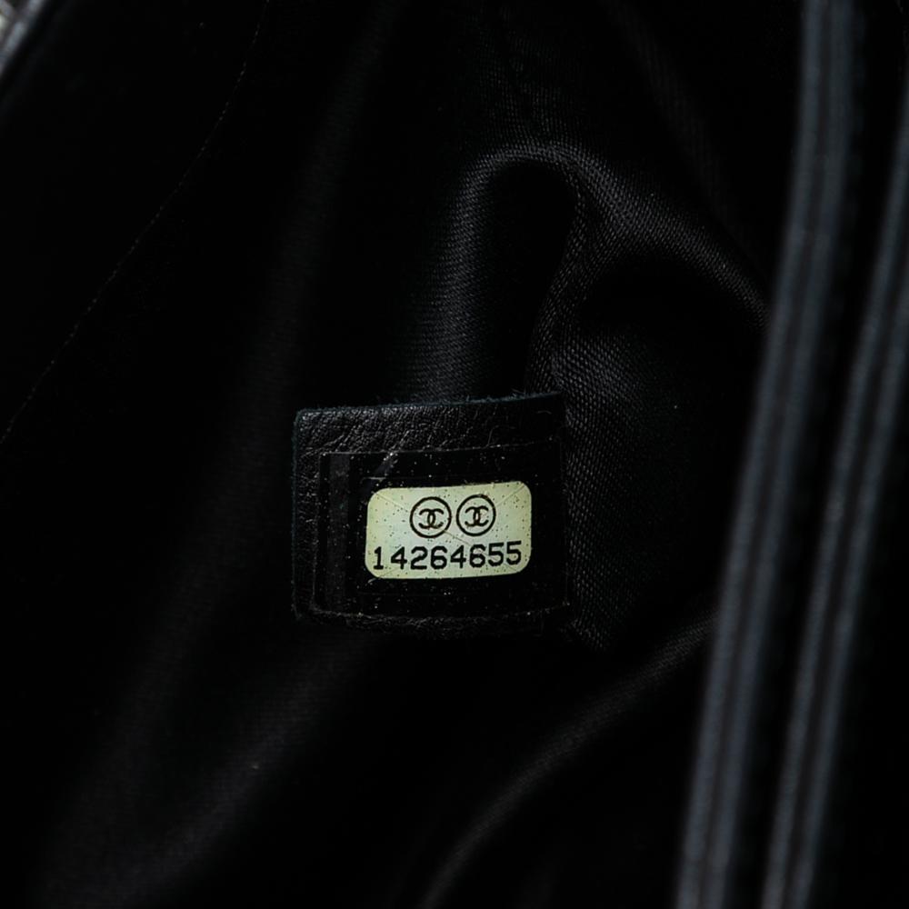 Chanel AB Chanel Black Tweed Fabric Large and Sequin Icons 3 Accordion Flap Italy