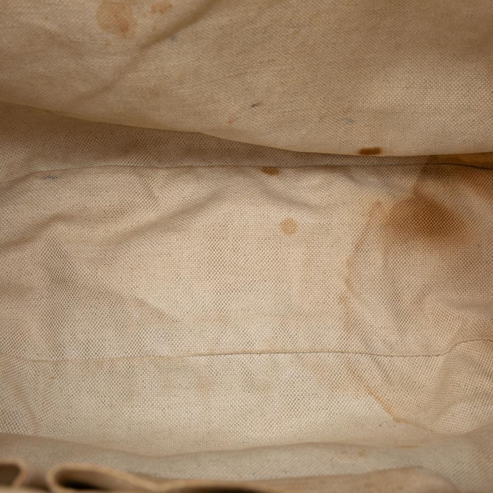 Gucci B Gucci Brown Beige Canvas Fabric GG Web Rania Drawstring Hobo Italy