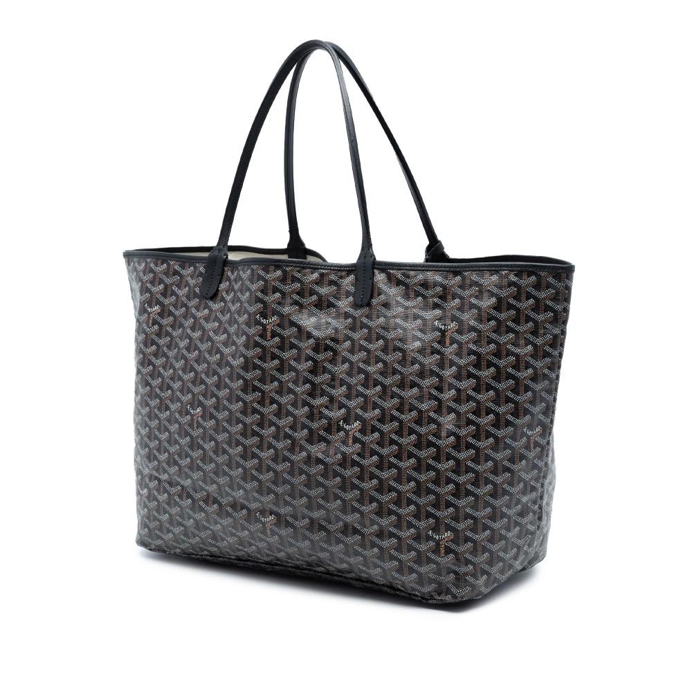 Goyard B Goyard Black Coated Canvas Fabric Goyardine Saint Louis GM France