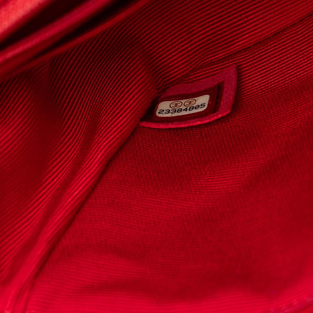 Chanel AB Chanel Red Velvet Fabric Mini Square Classic Single Flap France