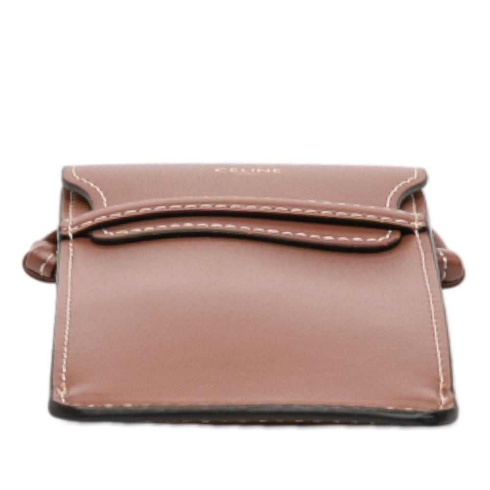 Celine AB Celine Brown Calf Leather Phone Pouch Flap Crossbody China